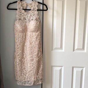 Sequin Hearts Taupe Sequined Dress - 11